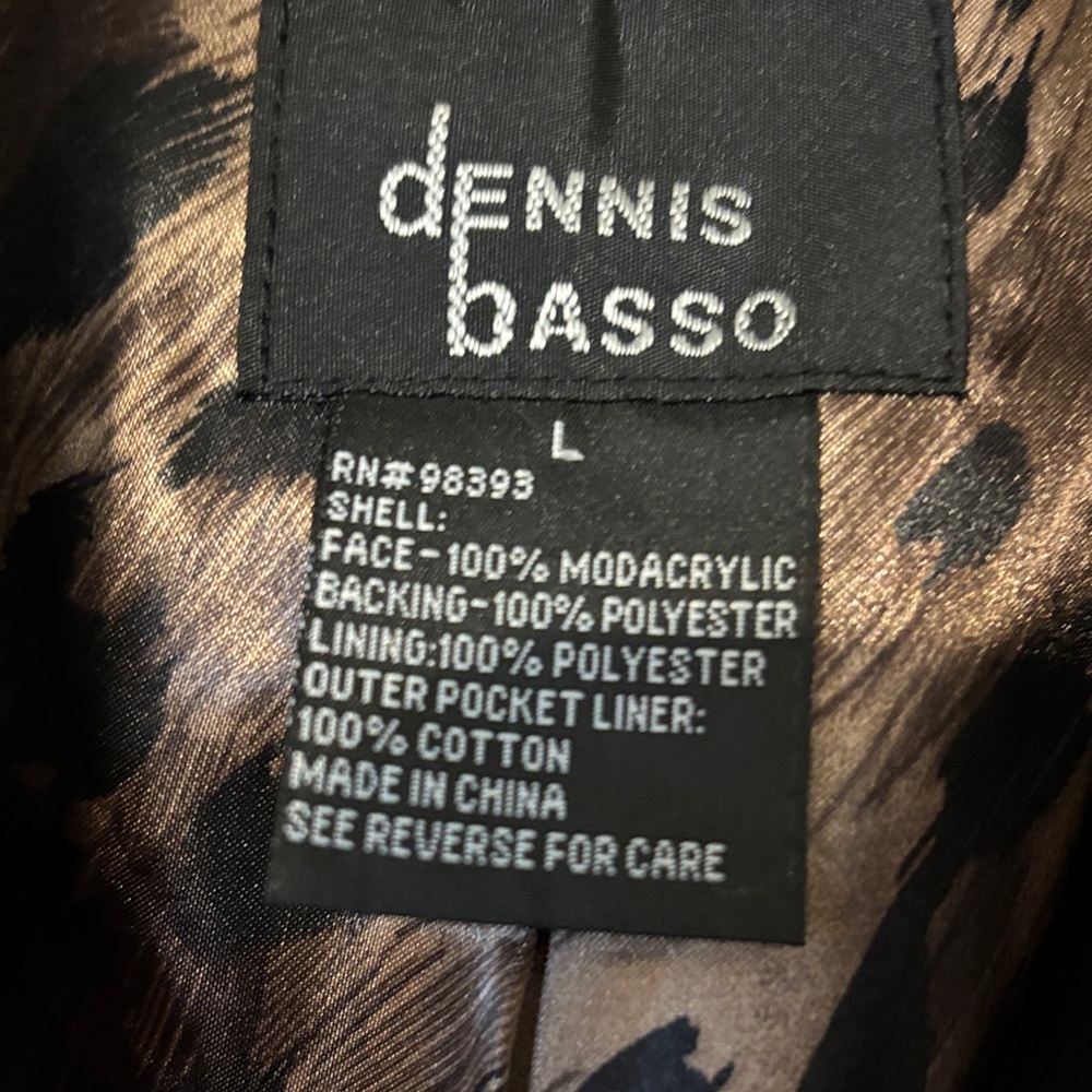 Dennis Basso Brown Faux Fur Coat - Picture 6 of 9